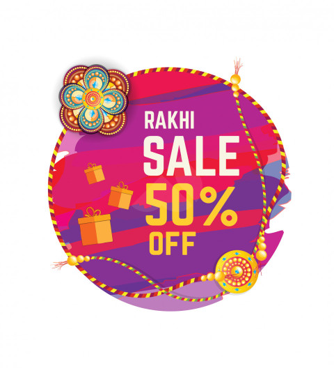 Rakhe Sale Sticker Banner Design Template