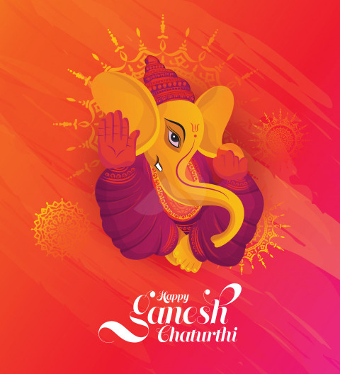 Happy Ganesh Chathurti Wishes Greeting Template