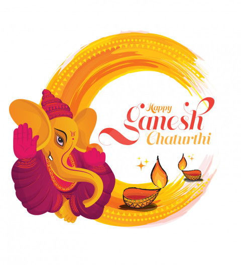 Happy Ganesh Chathurti Wishes Sticker Greeting