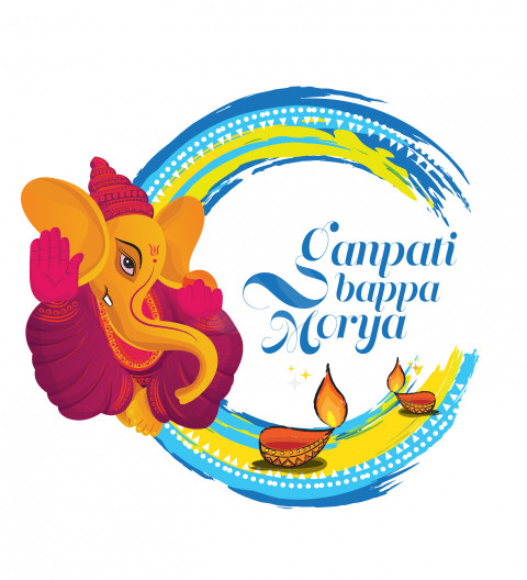 Ganapati Bappa Morya Text Greeting Template