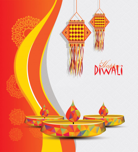 Happy Diwali Festival Greeting Background - Free