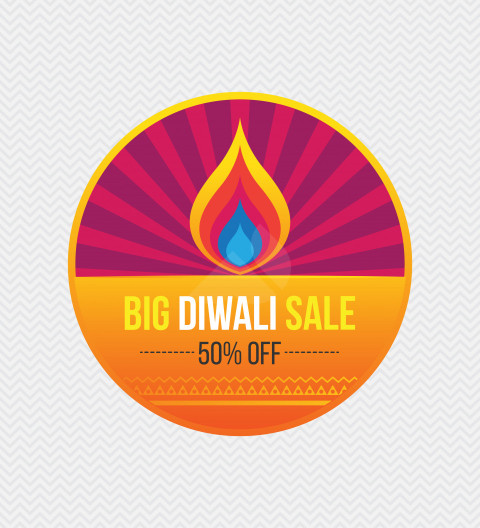 Diwali Festival Sticker Design Template