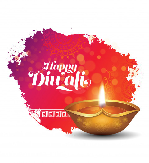 Happy Diwali Greeting Background Template