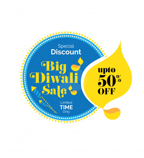 Diwali Festival Sale Sticker Banner Design Template