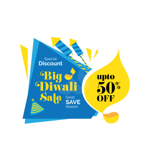 Diwali Big Sale Sticker Banner Design Template