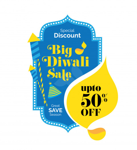 Diwali Big Sale Sticker Banner Design Template