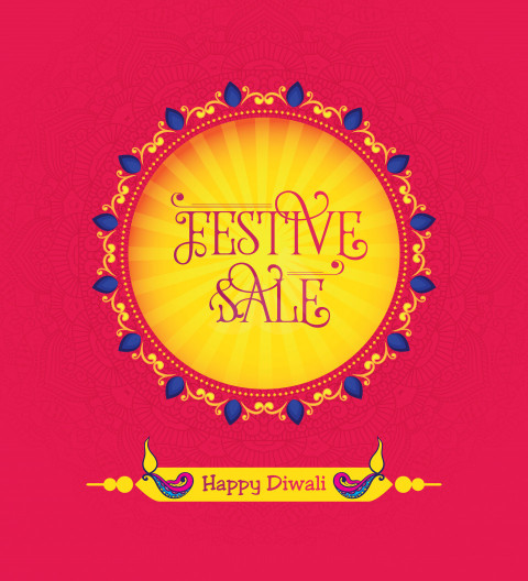 Diwali Festival Sale Background Template