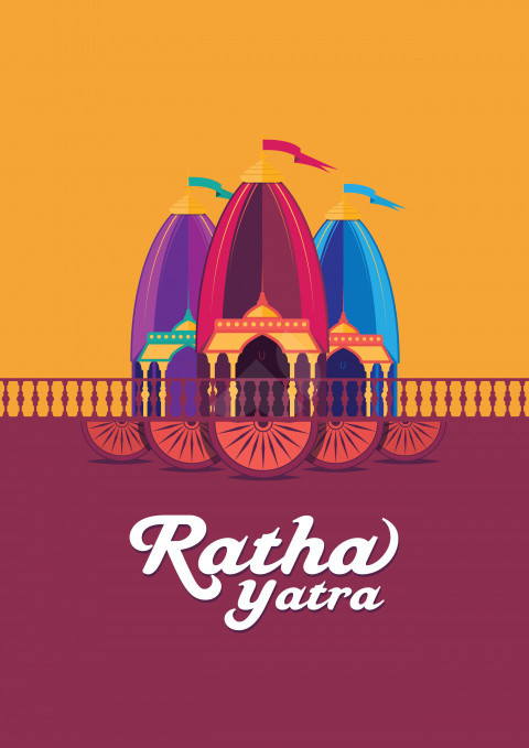 Happy Rath Yatra Poster Design Background Template