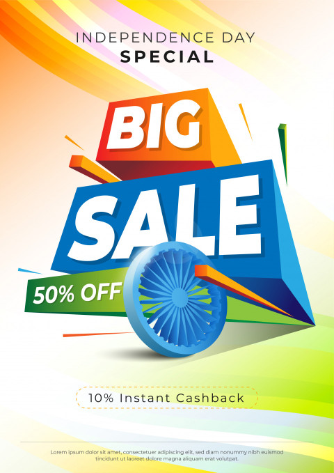 Indian Big Sale Poster Design Template
