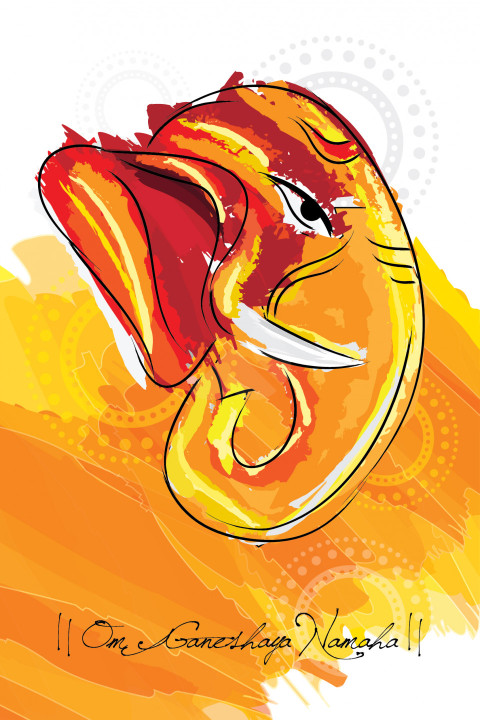 Happy Ganesh Chaturthi Greeting Card Template