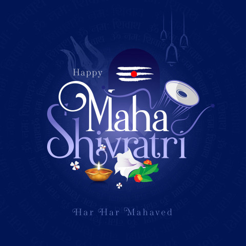 Happy Maha Shivratri Greeting Template