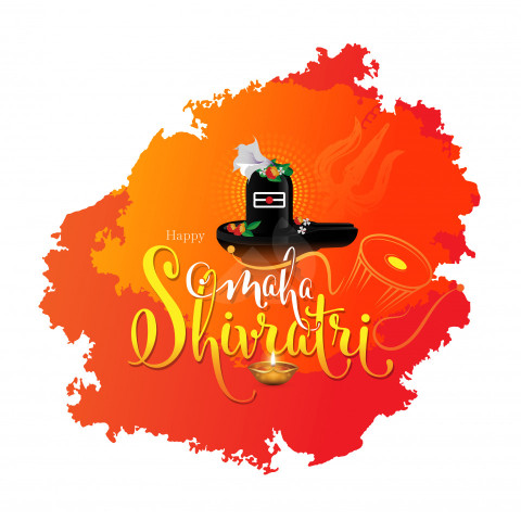 Happy Maha Shivratri Sticker Design Template
