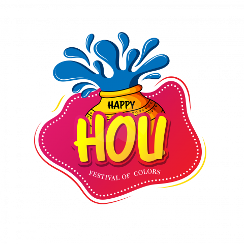 Happy Holi Greeting Sticker Design