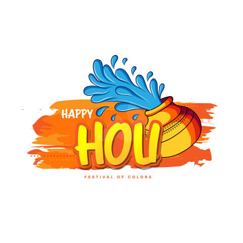Happy Holi Sticker Design Template