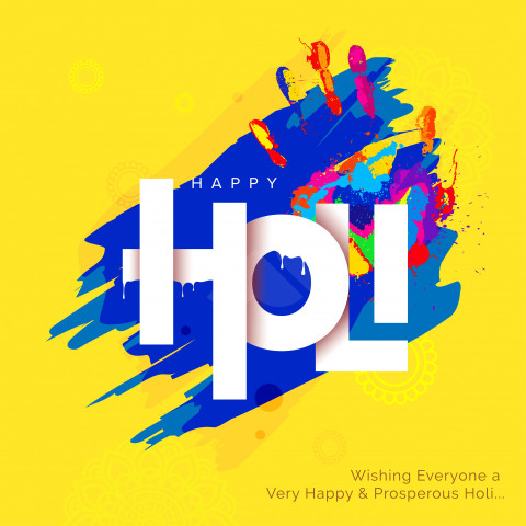 Happy Holi Greeting Background Design Template