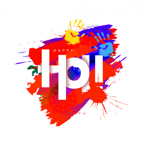 Colorful Happy Holi Sticker Background Design
