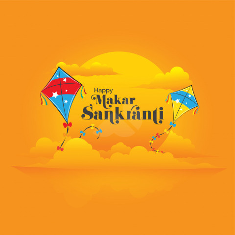 Happy Makar Sankranti Greeting Background Template