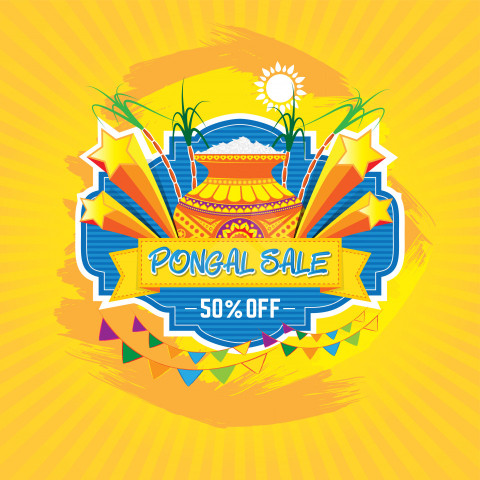 Pongal Sale Template Design Vector