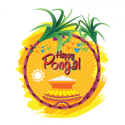 Happy Pongal Sticker Design Template