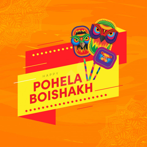 Happy Pohila Boishakh Wishes Background Template
