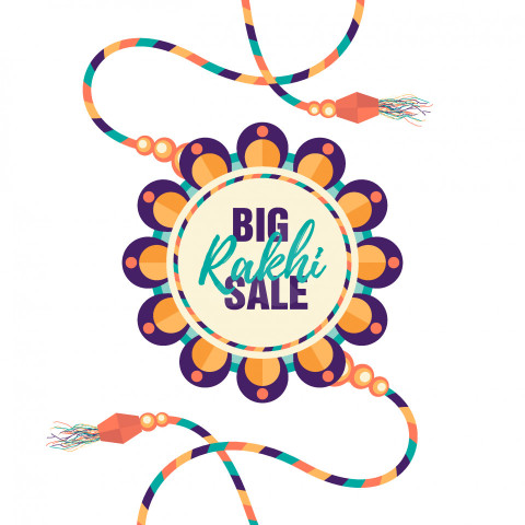Rakhi Big Sale Banner Background Template - Free