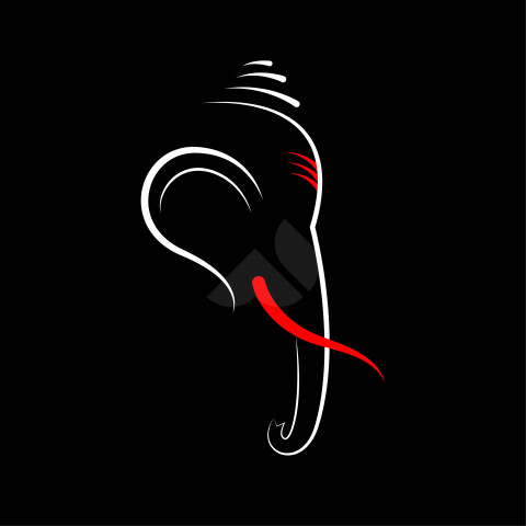 Lord Ganesha Line Drawing Illustration