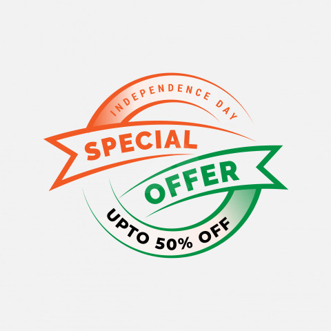 Indian Independence Day Special Offer Sticker Banner Template