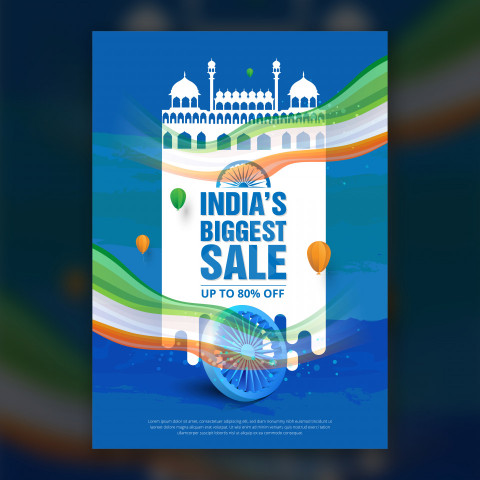 Indian Independence Day Sale Poster Design