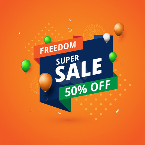 Indian Independence Day Big Sale Banner Background Template