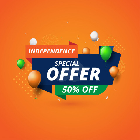 Indian Independence Day Big Sale Banner Design