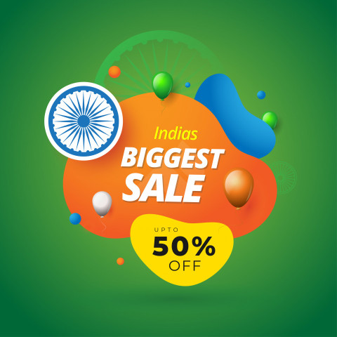 Indian Independence Day Biggest Sale Banner