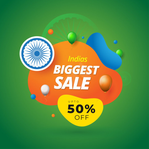 Indian Independence Day Biggest Sale Banner