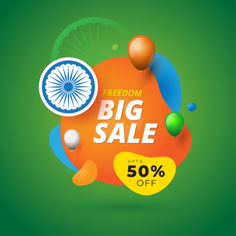 Indian Independence Day Big Sale Poster Design