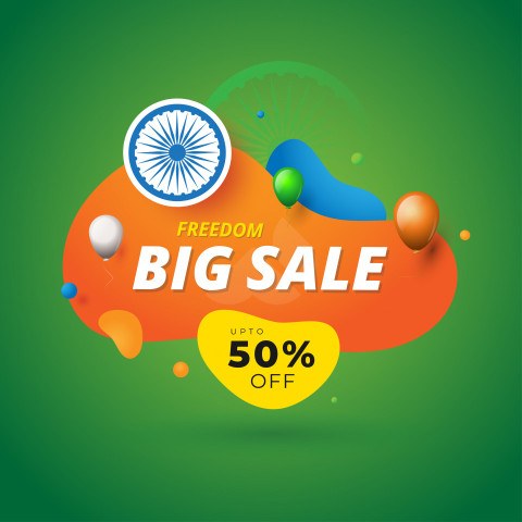 Indian Independence Day Big Sale Poster Design