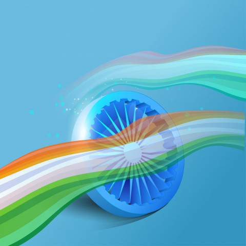 Indian Independence Day Background with Tricolor Indian Flag