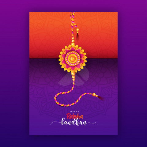 Happy Raksha Bandhan Greeting Card Template
