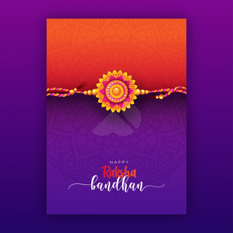 Happy Raksha Bandhan Greeting Card Template