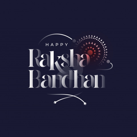 Happy Raksha Bandhan Typography Greeting Template