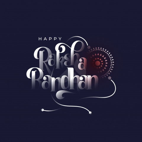 Happy Raksha Bandhan Typography Greeting Template