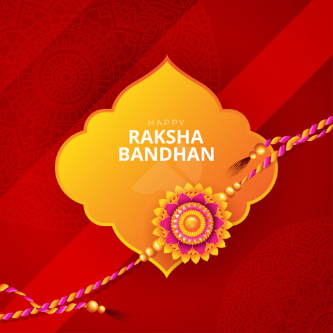 Happy Raksha Bandhan Greeting Design Template