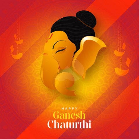 Happy ganesh chaturthi indian festival celebration background ve