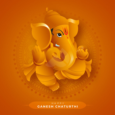 Happy ganesh chaturthi indian festival celebration background ve