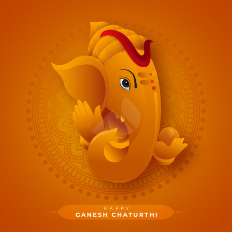 Happy ganesh chaturthi indian festival celebration background ve
