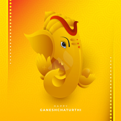 Happy Ganesh Chaturthi Greeting Design Template
