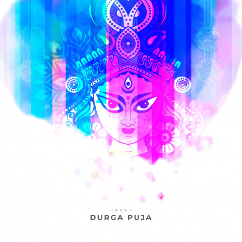 Happy Durga Puja Greeting Background Template