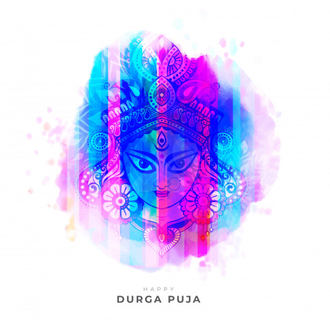 Happy Durga Puja Greeting Background Template