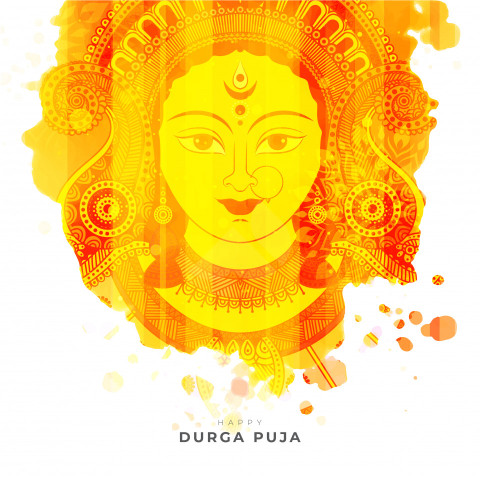 Happy Durga Puja Greeting Background Template