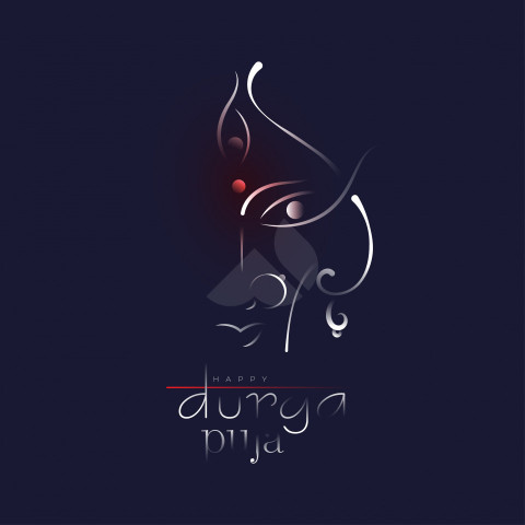 Happy Durga Puja Greeting Design Template