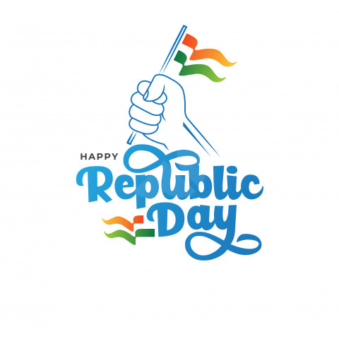 Happy Republic Day of Indian Typography Design Template