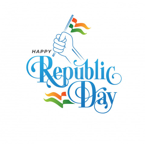 Happy Indian Republic Day Celebration Typographic Template Design